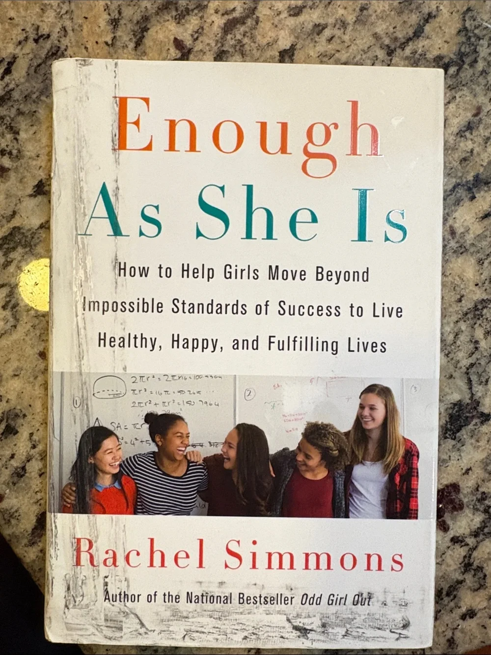 Enough As She Is by Rachel Simmons - White Cover with Teal & Orange Title